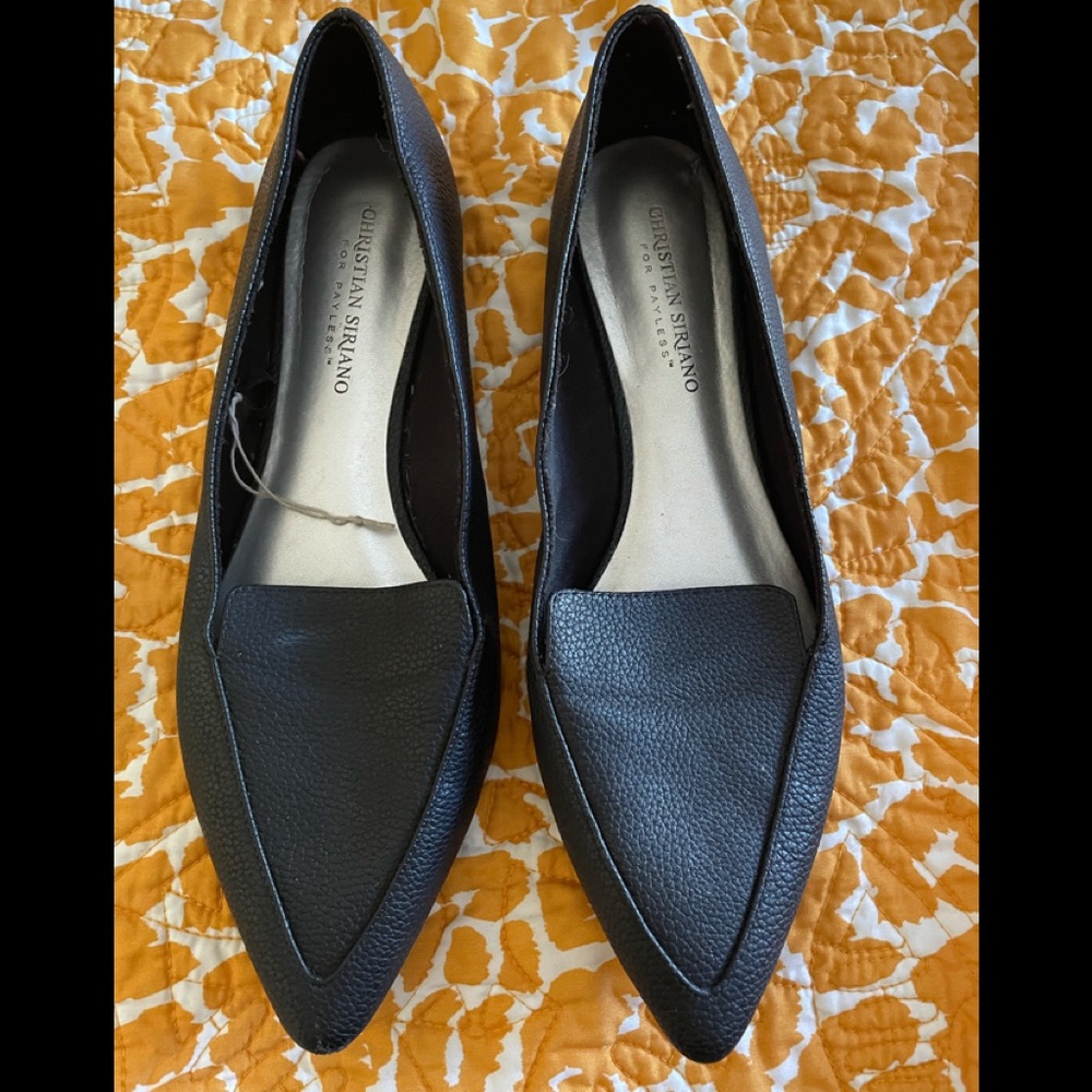 Christian Siriano for Payless black flats, sz 9.5. Worn once!